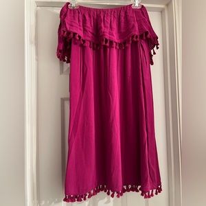 1.State Size Large Purple Off the Shoulder Tassel dress